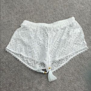 White see through shorts